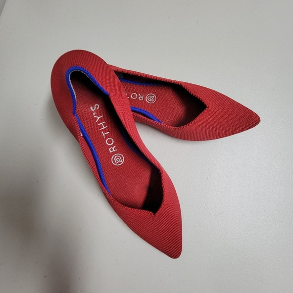 Rothy's The Point Red Chili Flats. - Picture 3 of 12